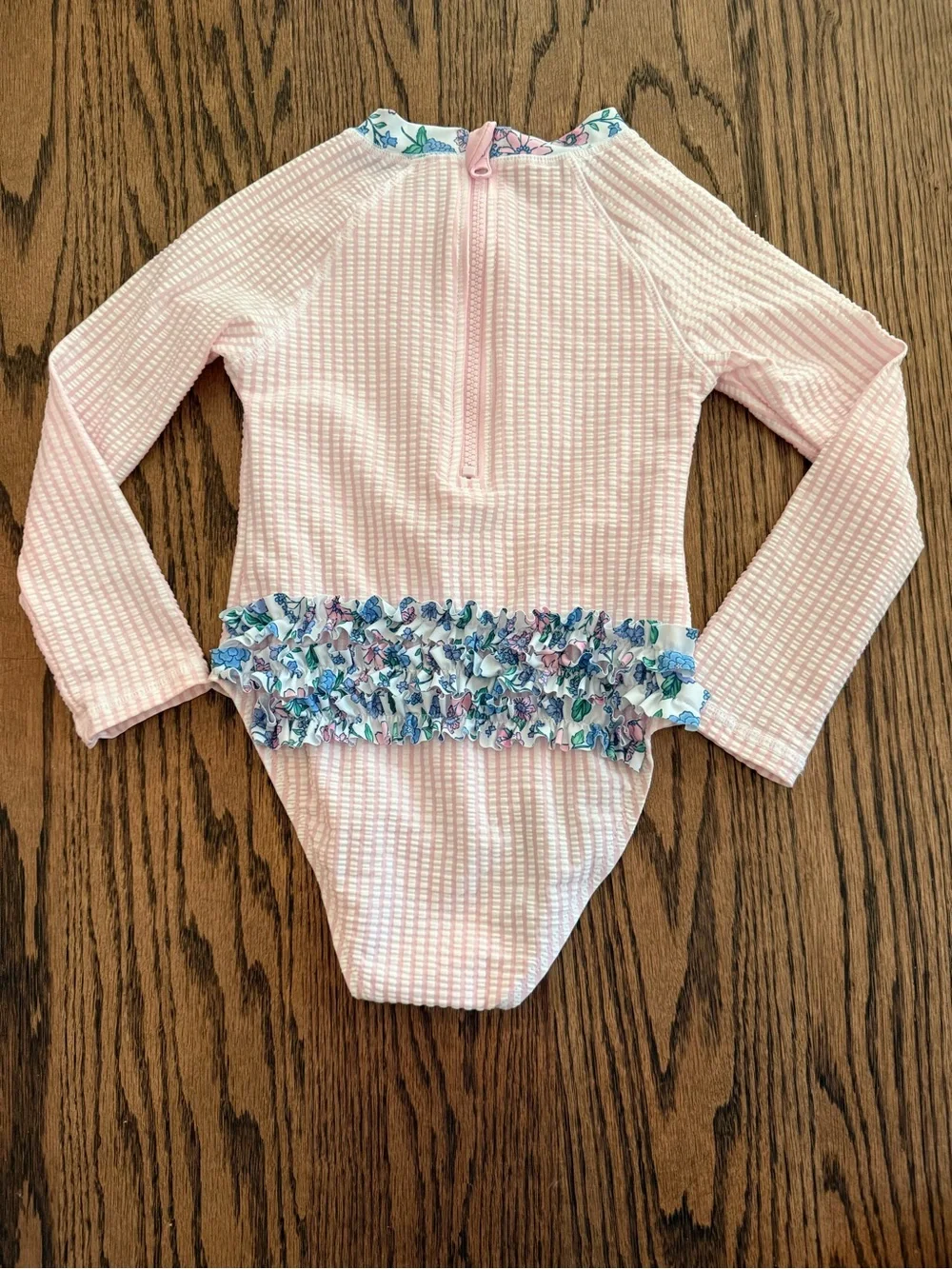 Tommy Bahama Light Pink Striped Long Sleeve One-Piece